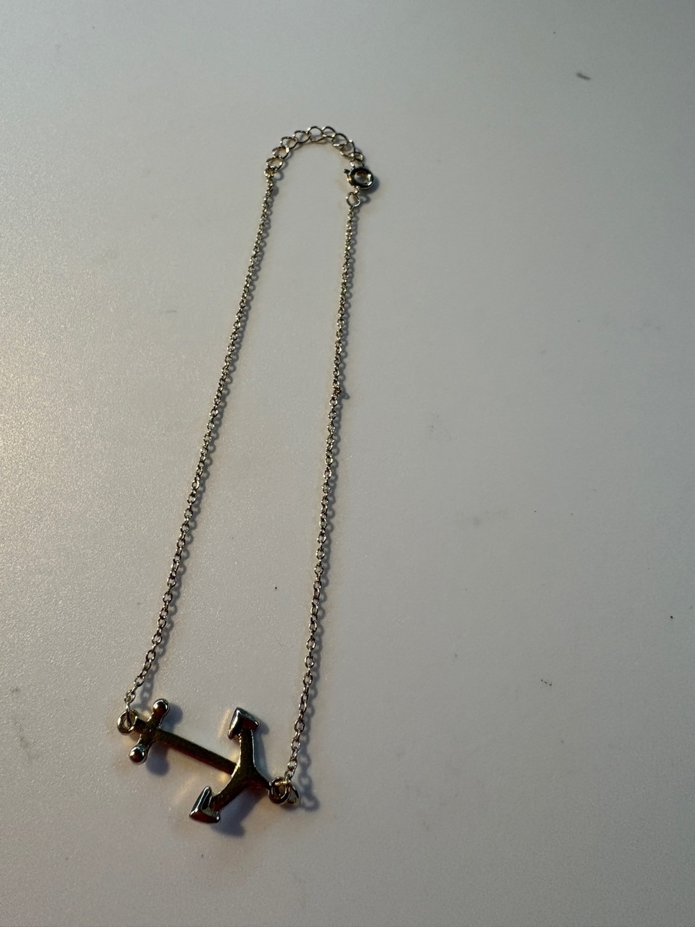 Anchor Pendant Choker Gold Tone